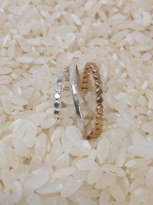 Flattened Bead Ring Sterling Silver and 14kt Gold-fill